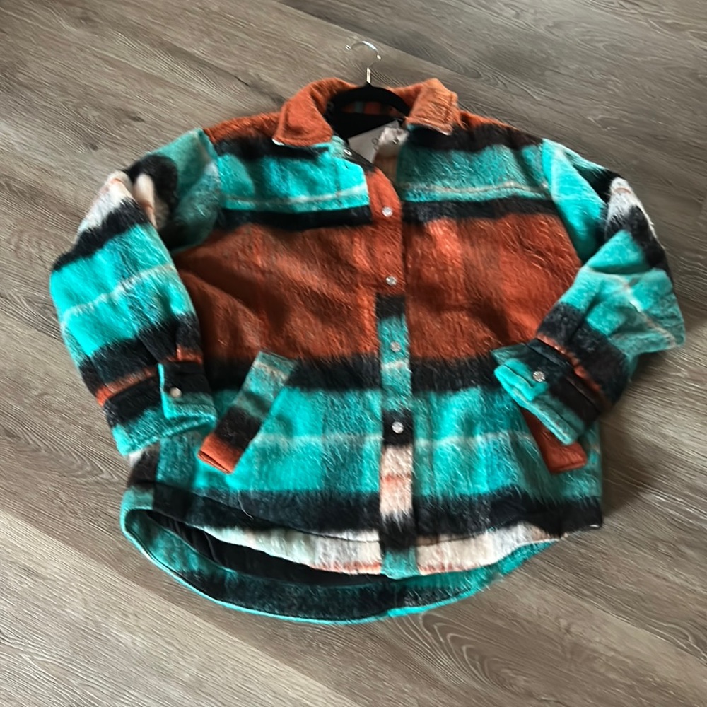 Urban Outfitters Brushed Plaid Oversized M or XS Jacket NWT - Picture 2 of 10
